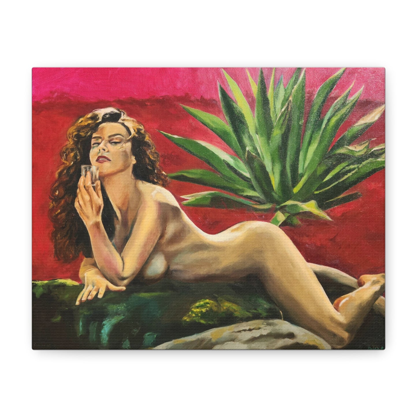 "Mujer Agave" Canvas Print, Artistic Nude Canvas Wall Art