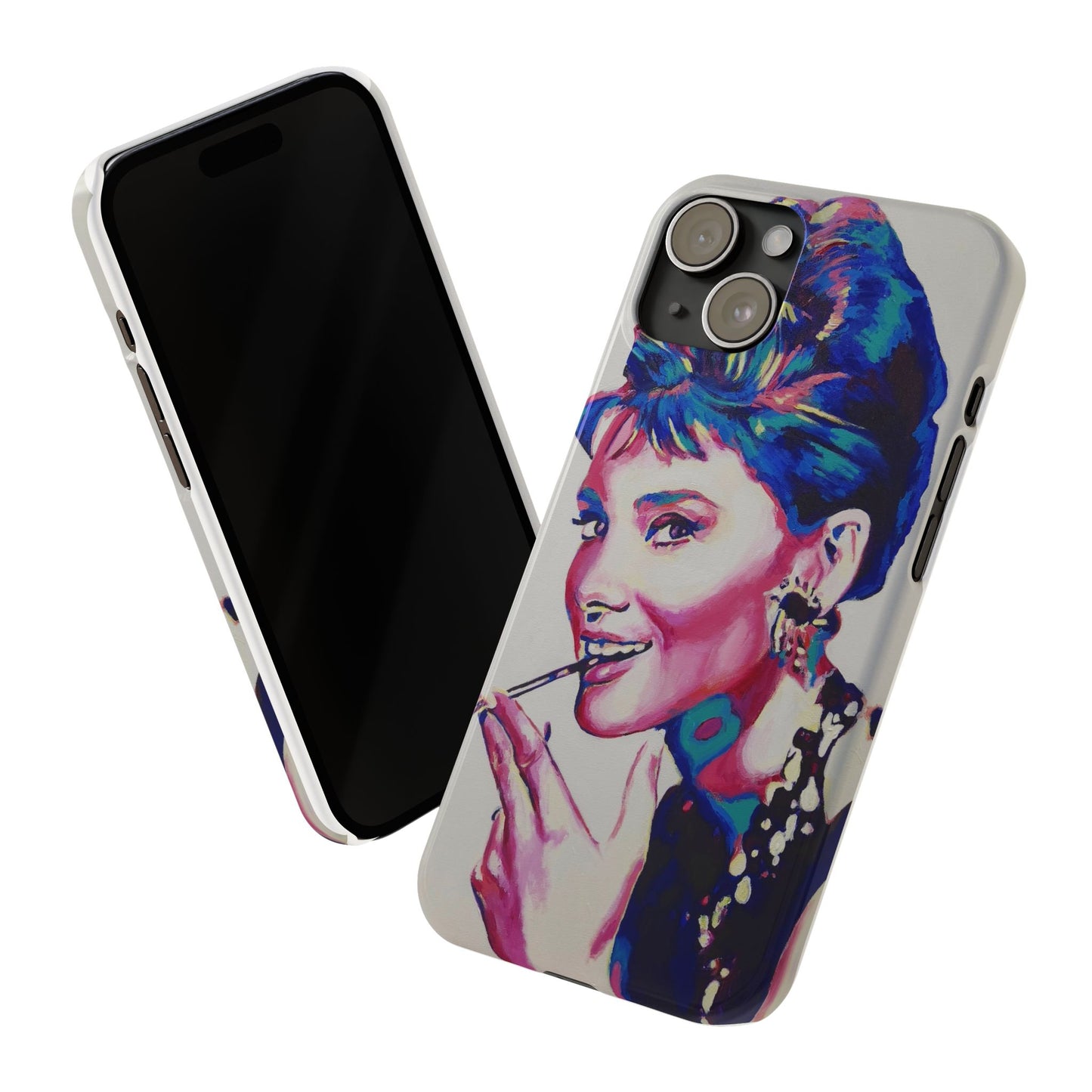 Chic Audrey Hepburn Slim Phone Case - Glamorous Art Design for Fashion Lovers