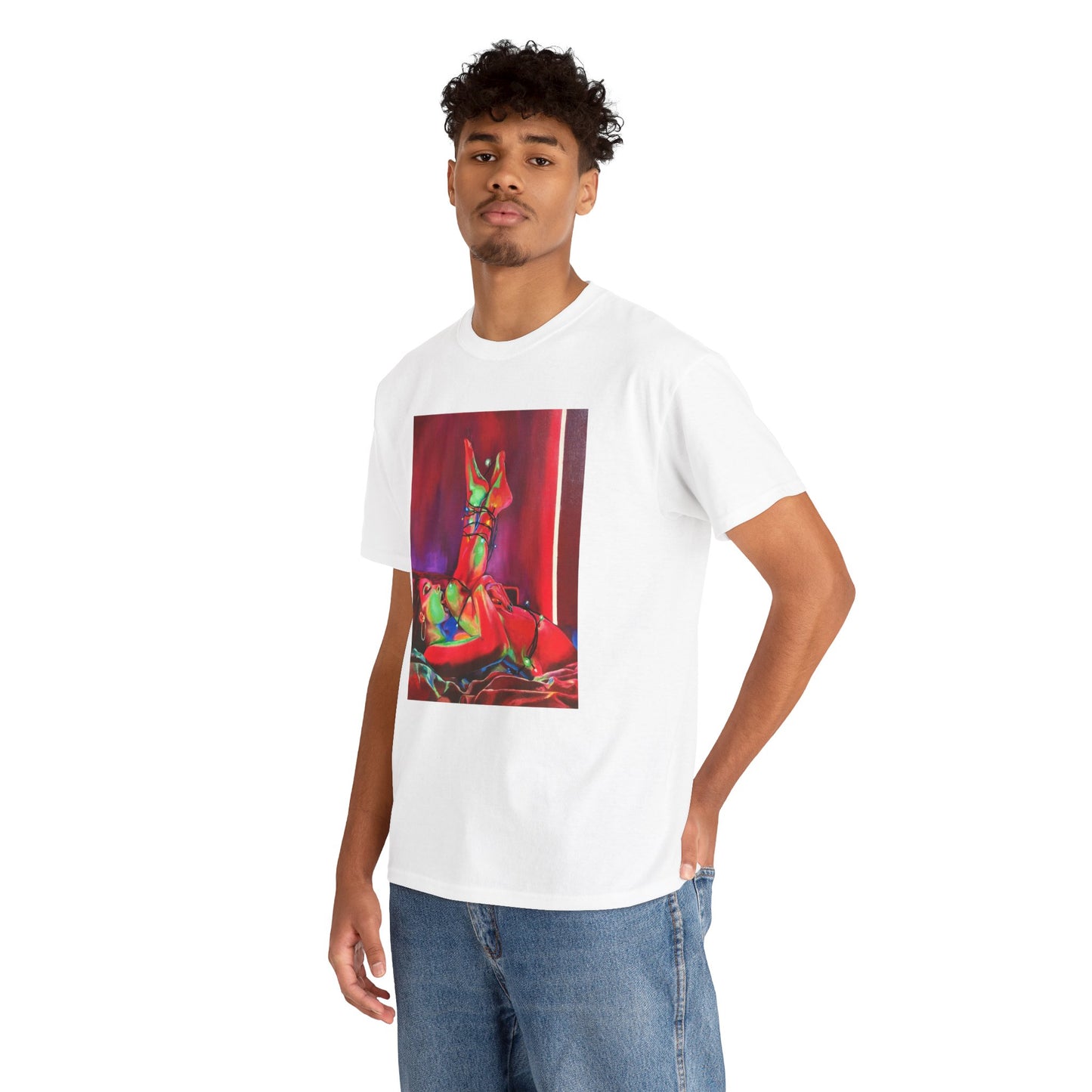 "XXXmas Lights" Unisex-T-Shirt aus schwerer Baumwolle