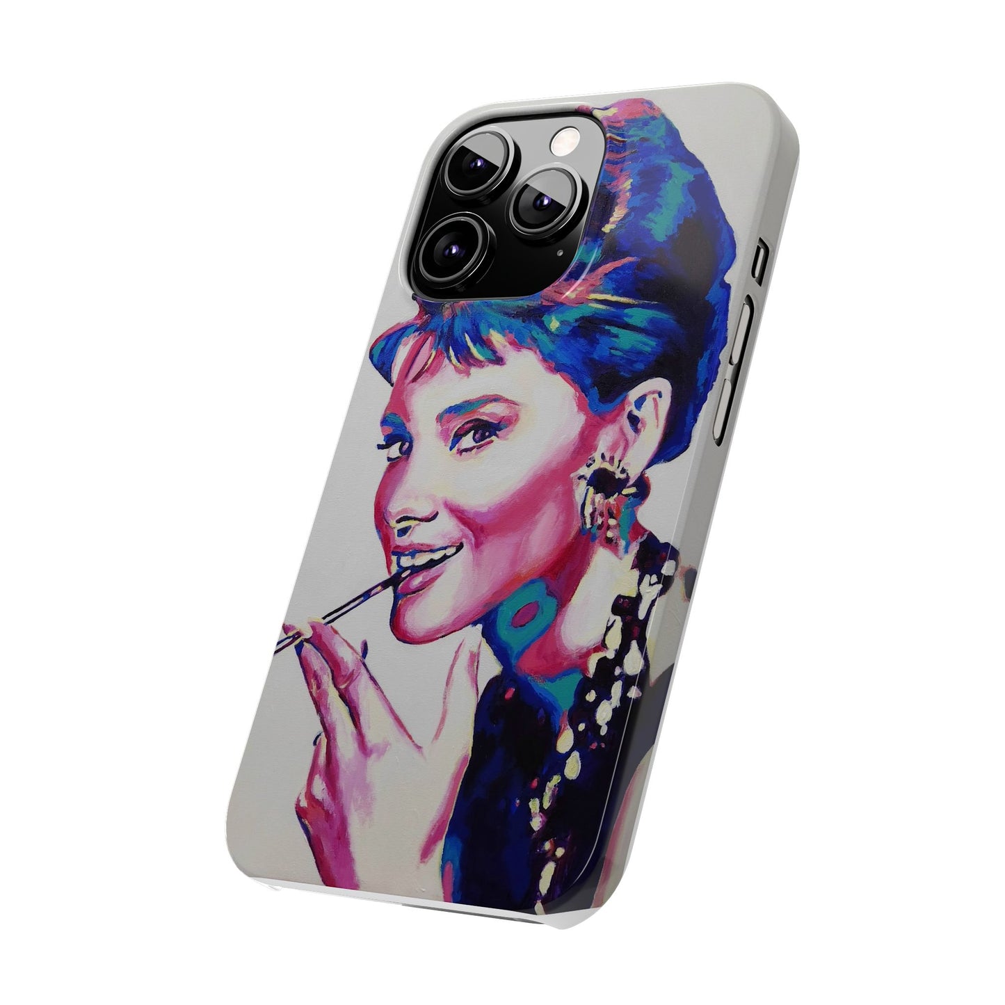 Chic Audrey Hepburn Slim Phone Case - Glamorous Art Design for Fashion Lovers