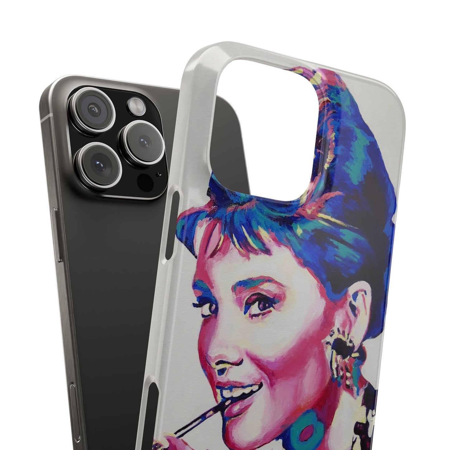 Chic Audrey Hepburn Slim Phone Case - Glamorous Art Design for Fashion Lovers