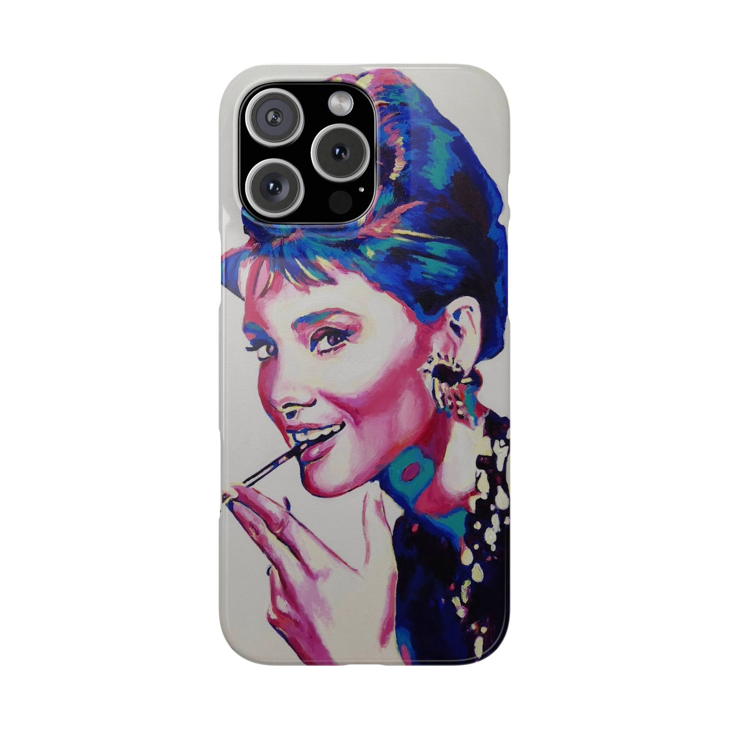Chic Audrey Hepburn Slim Phone Case - Glamorous Art Design for Fashion Lovers