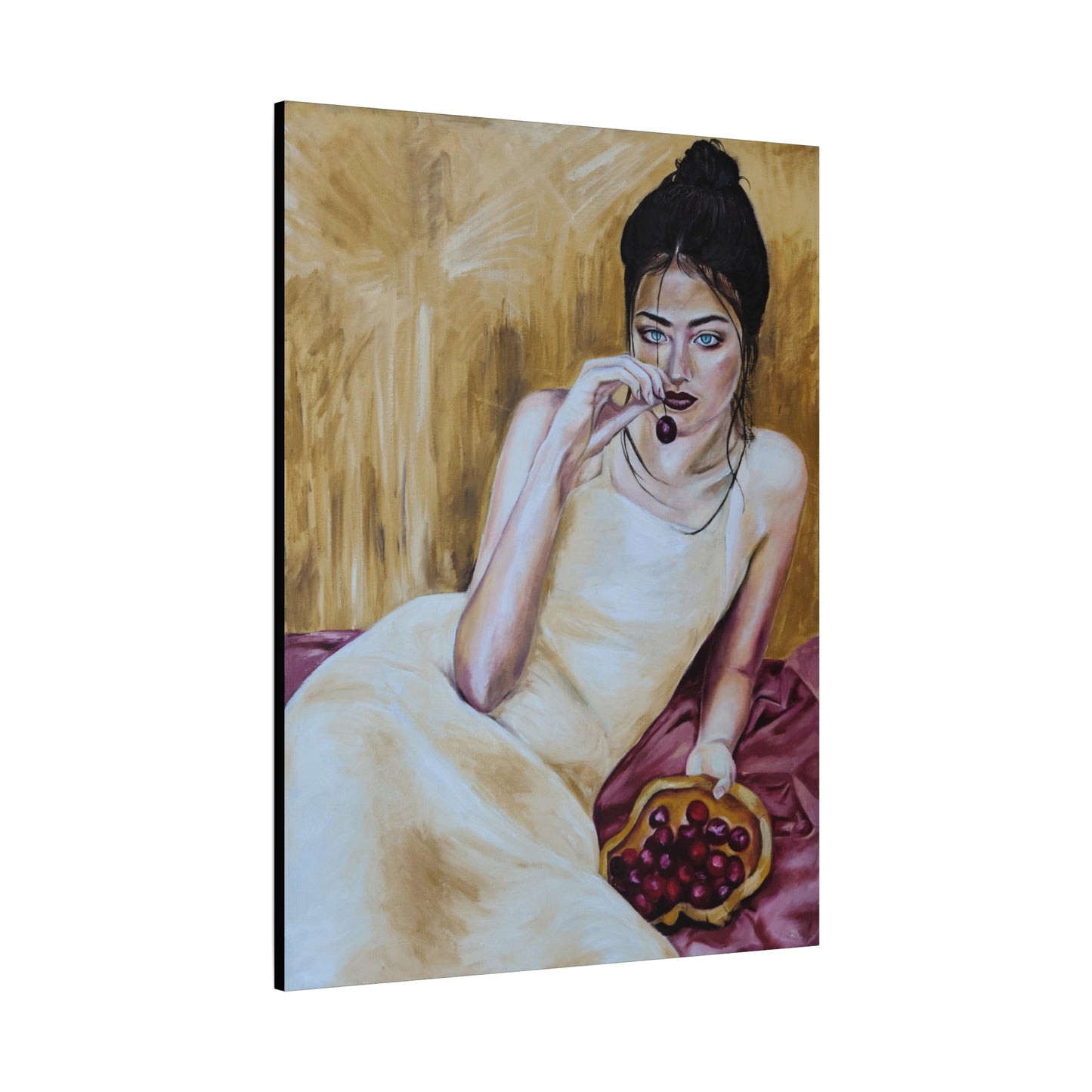 "Basket Of Cherries" Canvas Print