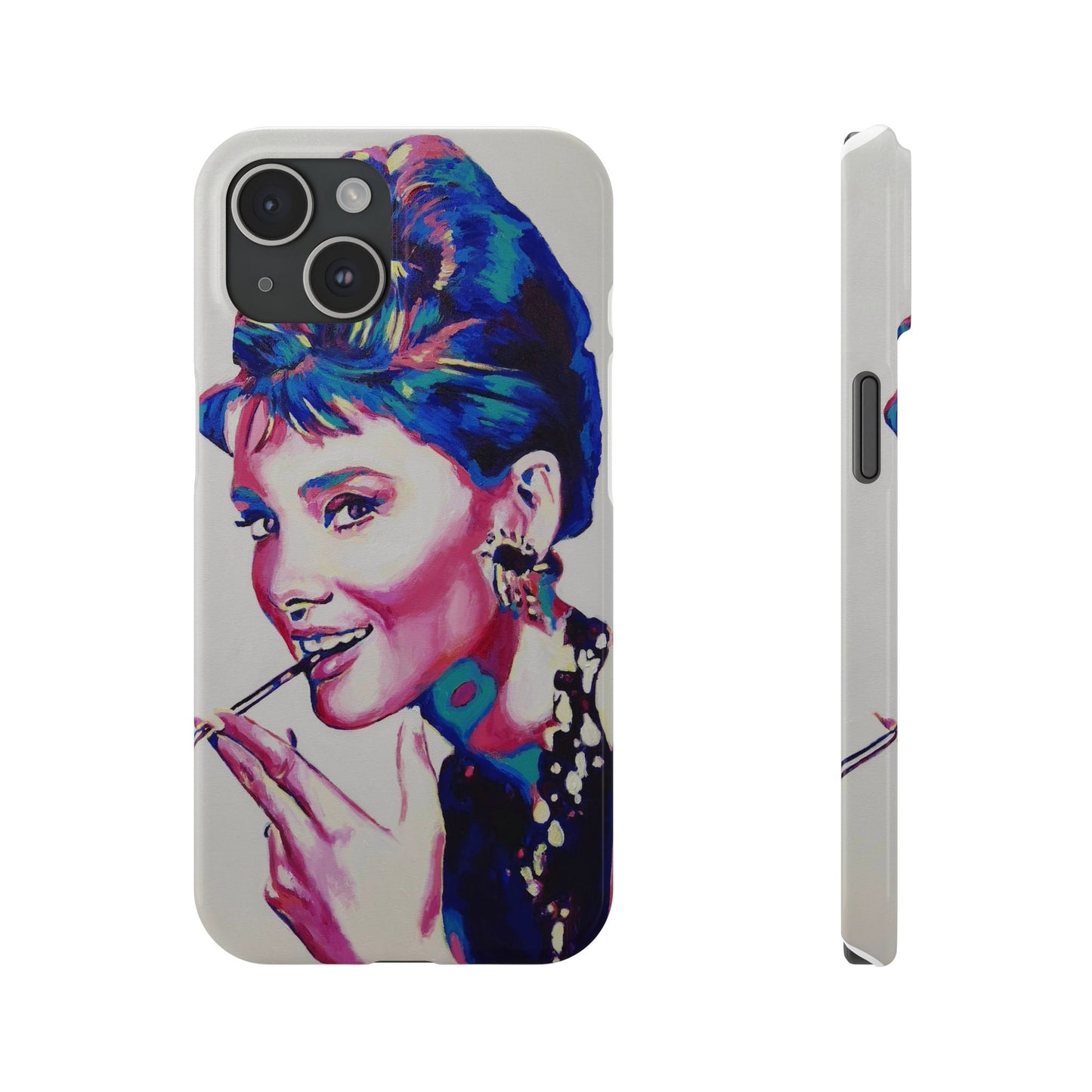 Chic Audrey Hepburn Slim Phone Case - Glamorous Art Design for Fashion Lovers