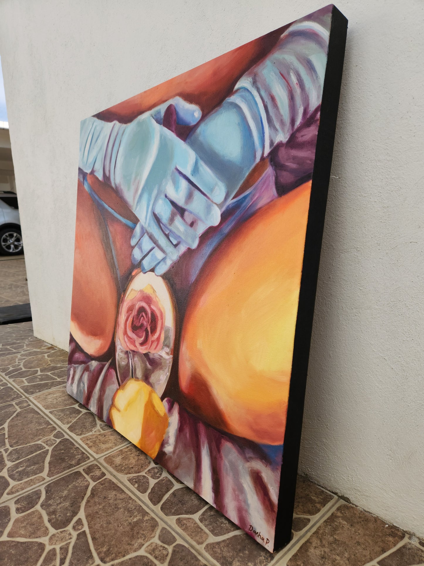 "Spiegelrose" Originalgemälde