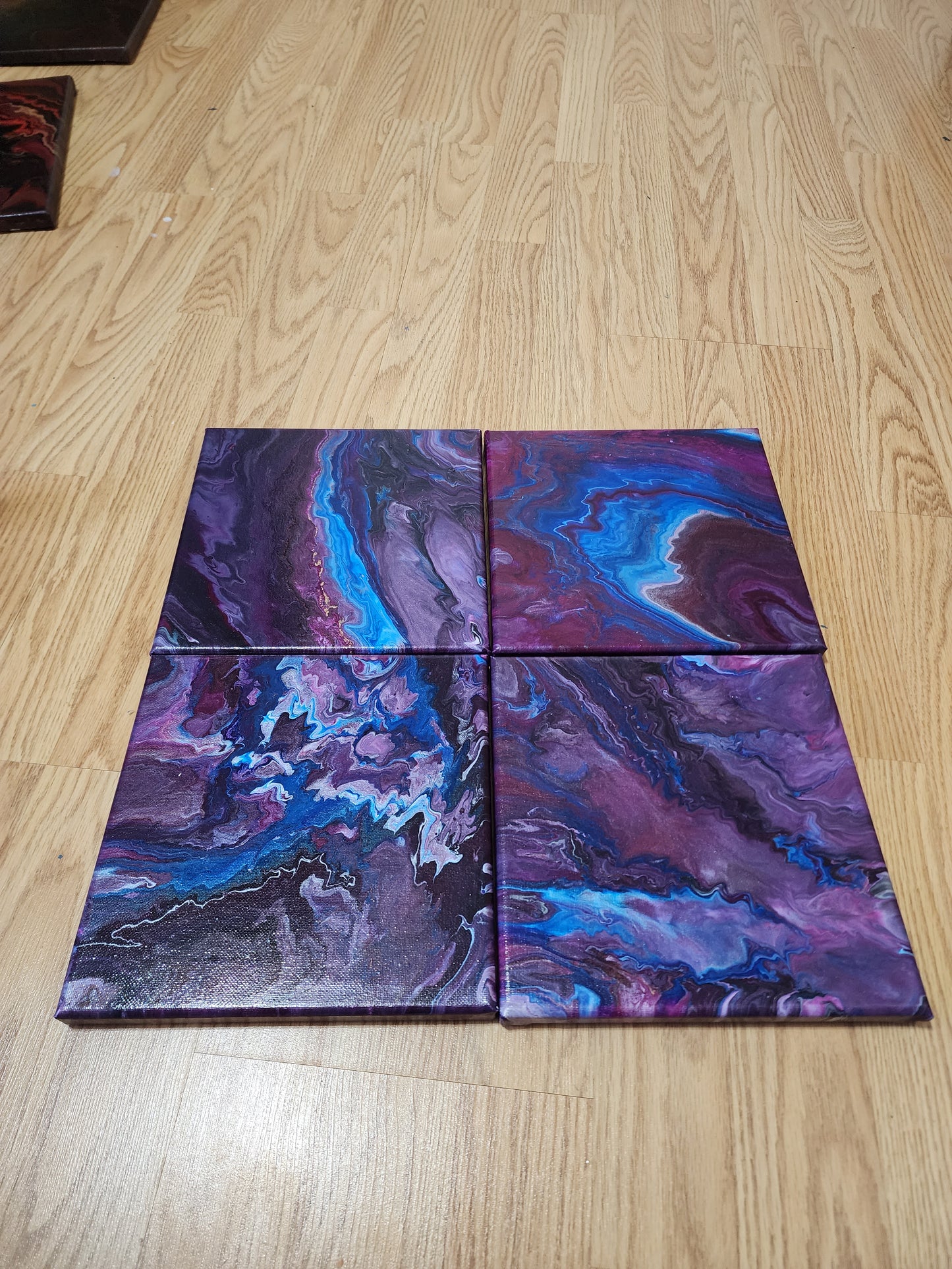 "Blau Lila Perle #4" Original-Gemälde
