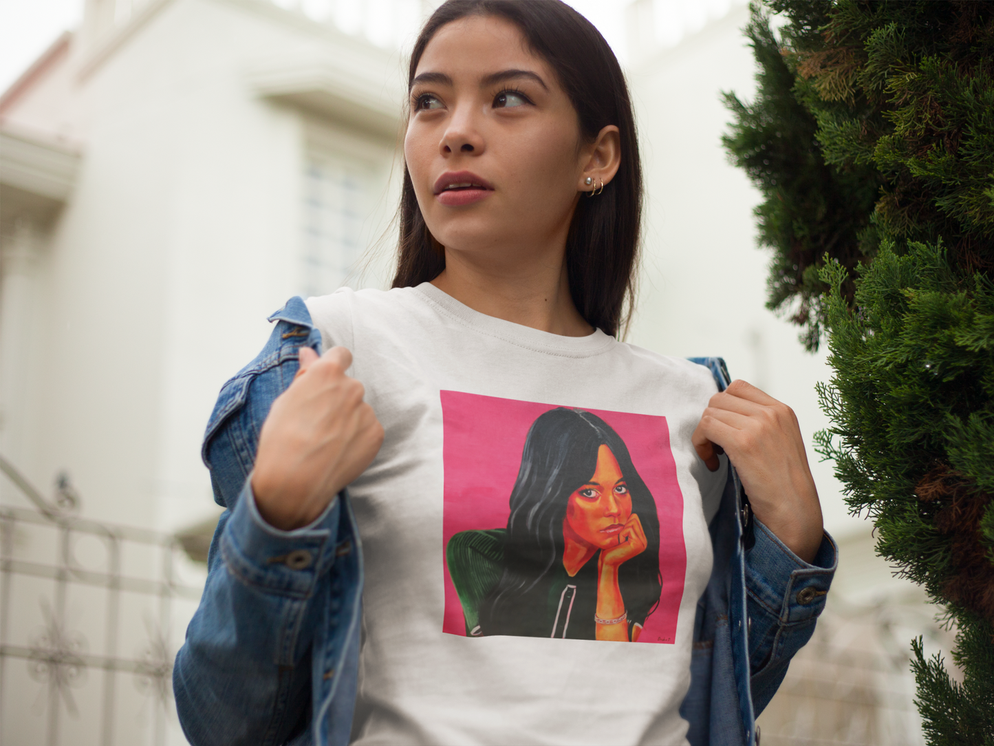Camiseta unisex de algodón grueso "Jenna Ortega (miércoles)"