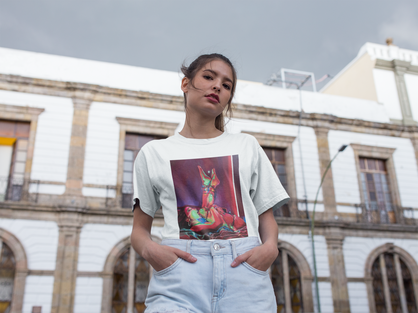 "XXXmas Lights" Unisex-T-Shirt aus schwerer Baumwolle