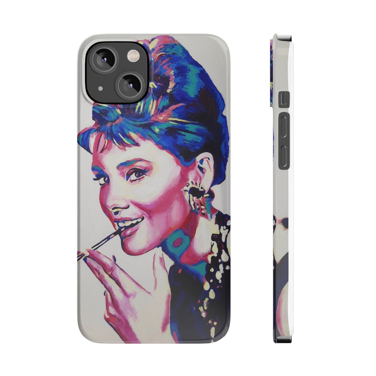 Chic Audrey Hepburn Slim Phone Case - Glamorous Art Design for Fashion Lovers