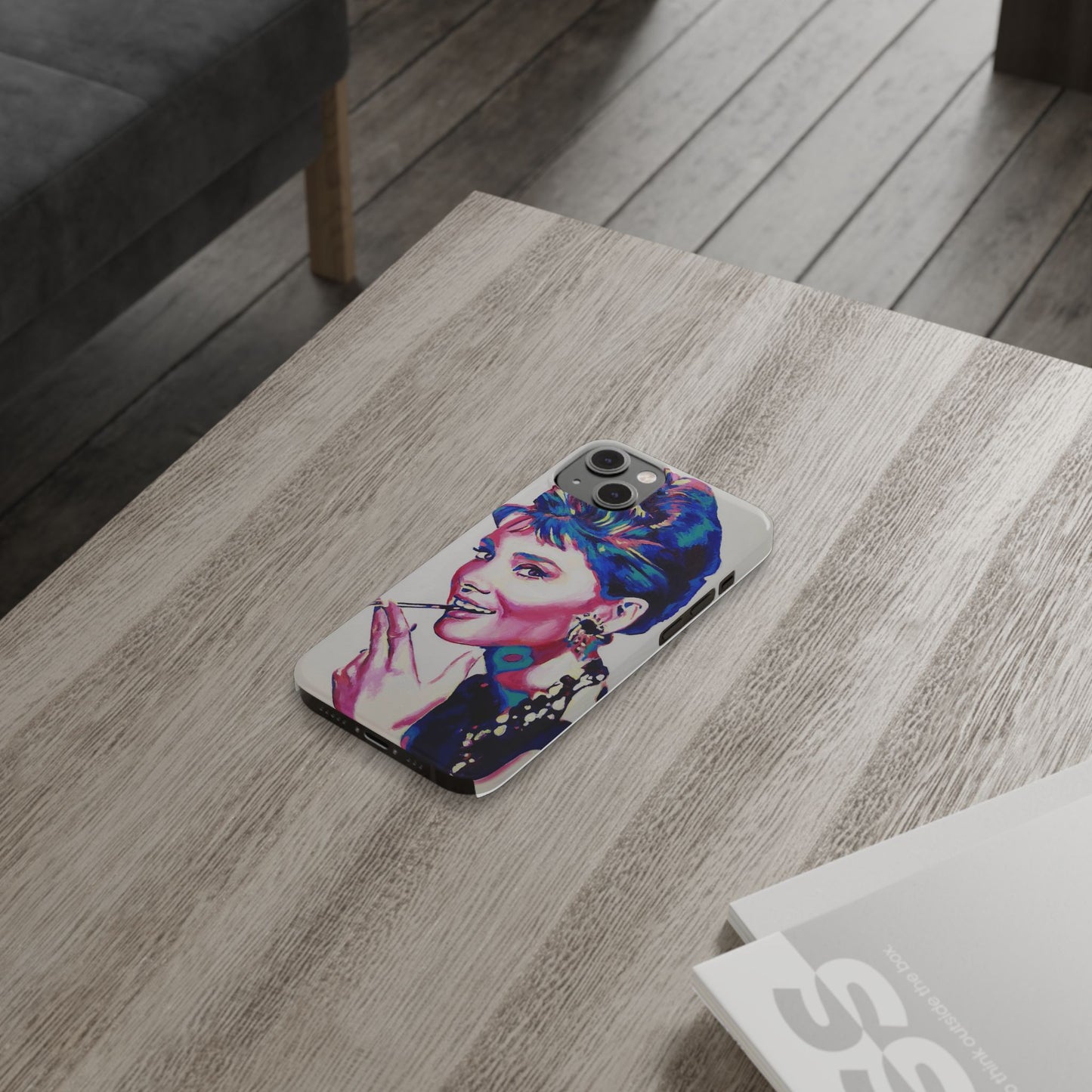Chic Audrey Hepburn Slim Phone Case - Glamorous Art Design for Fashion Lovers