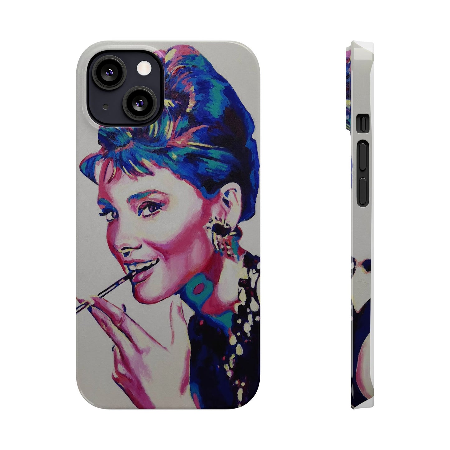 Chic Audrey Hepburn Slim Phone Case - Glamorous Art Design for Fashion Lovers