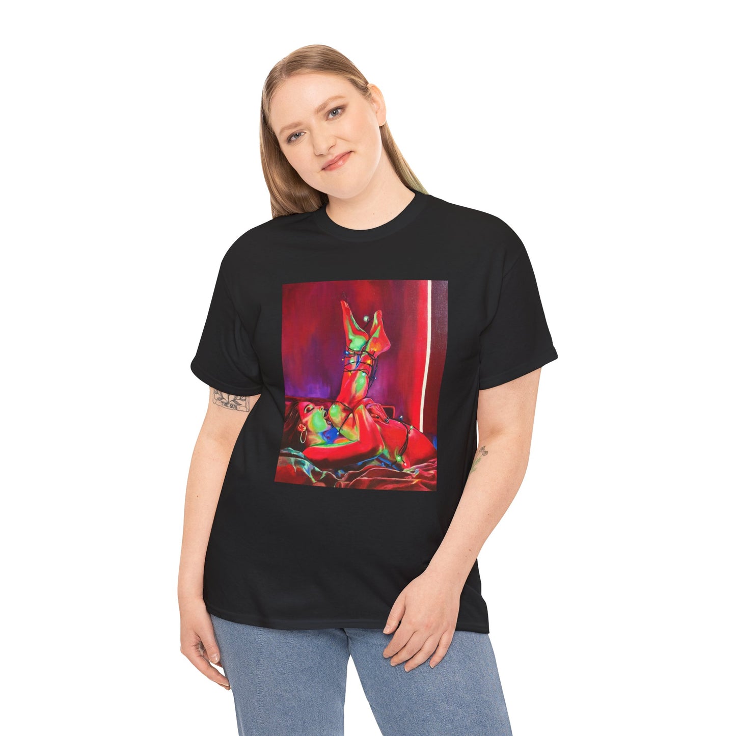 "XXXmas Lights" Unisex-T-Shirt aus schwerer Baumwolle