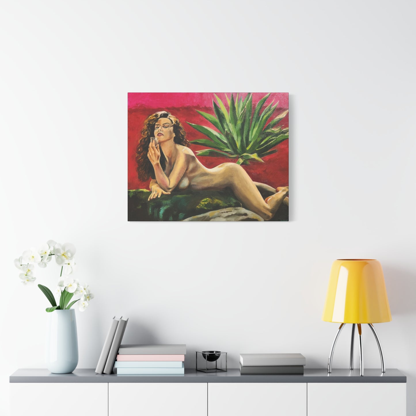 "Mujer Agave" Canvas Print, Artistic Nude Canvas Wall Art