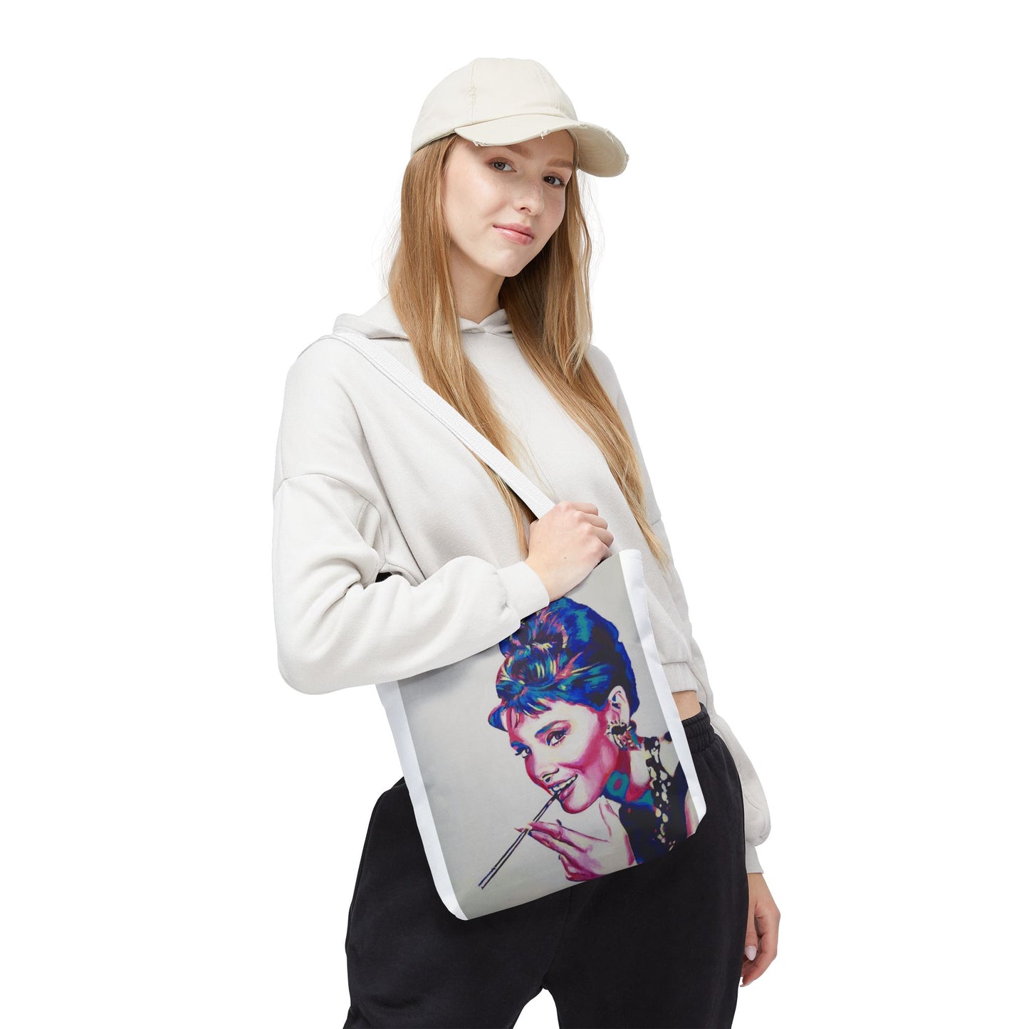 Vibrant Audrey Hepburn Art Tote Bag - Colorful Design for Everyday Use