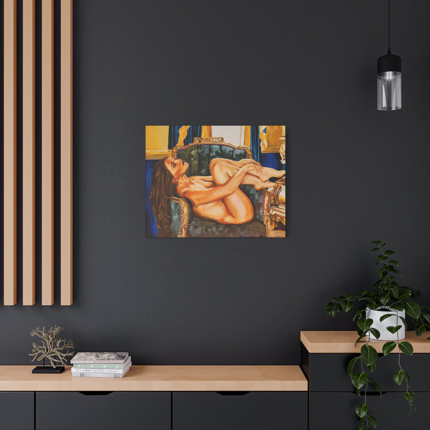 "Red Bomb" - Stretched Canvas Print Wall Art