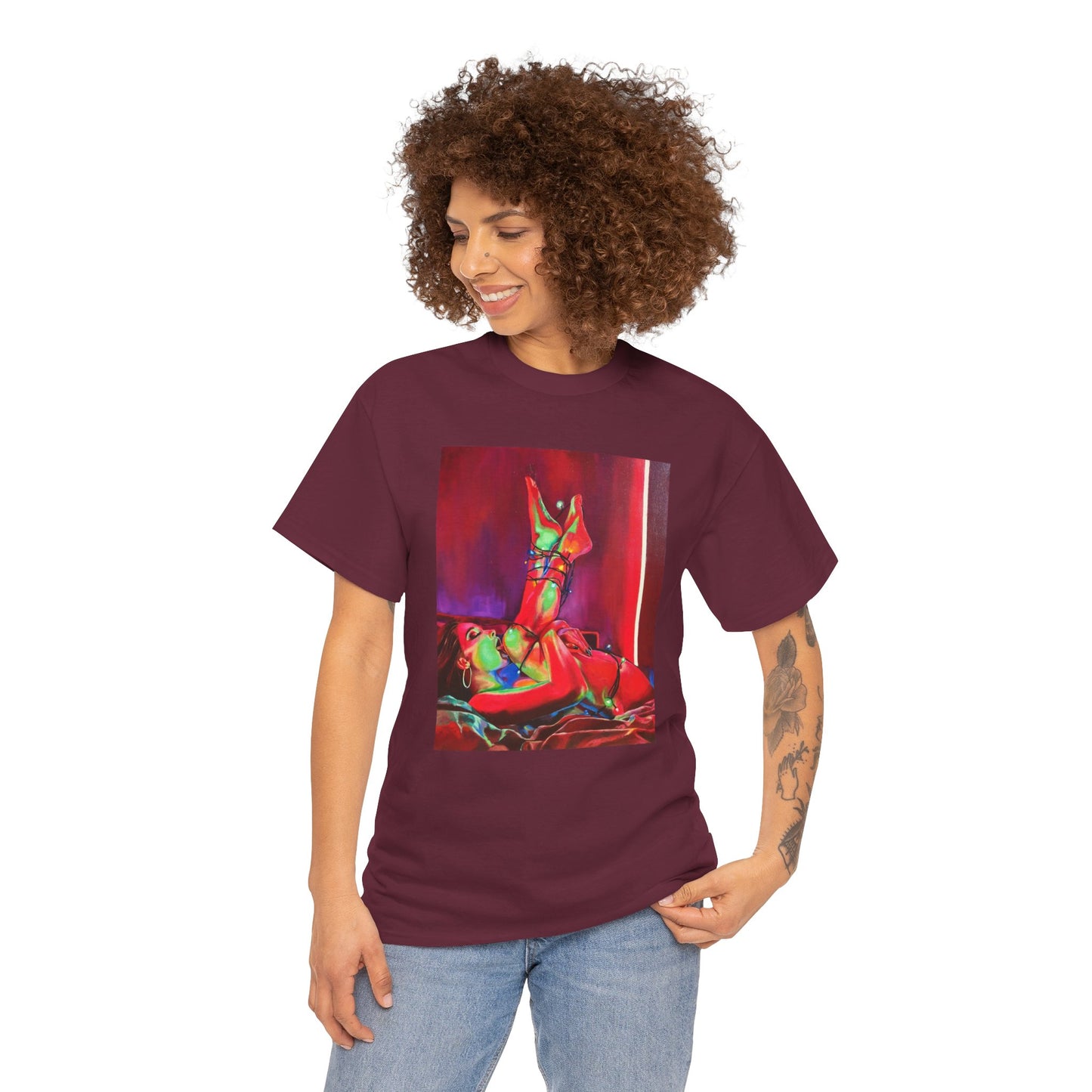 "XXXmas Lights" Unisex-T-Shirt aus schwerer Baumwolle