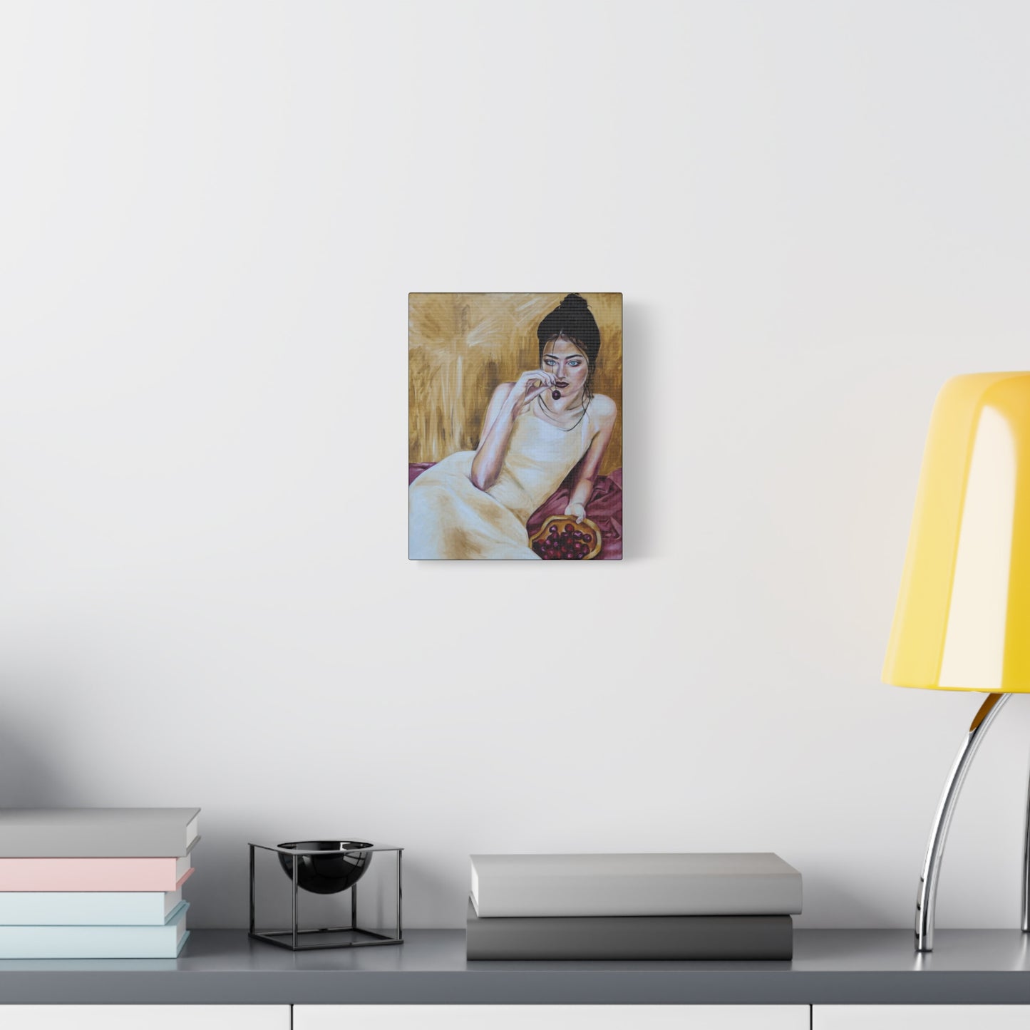 "Basket Of Cherries" Canvas Print
