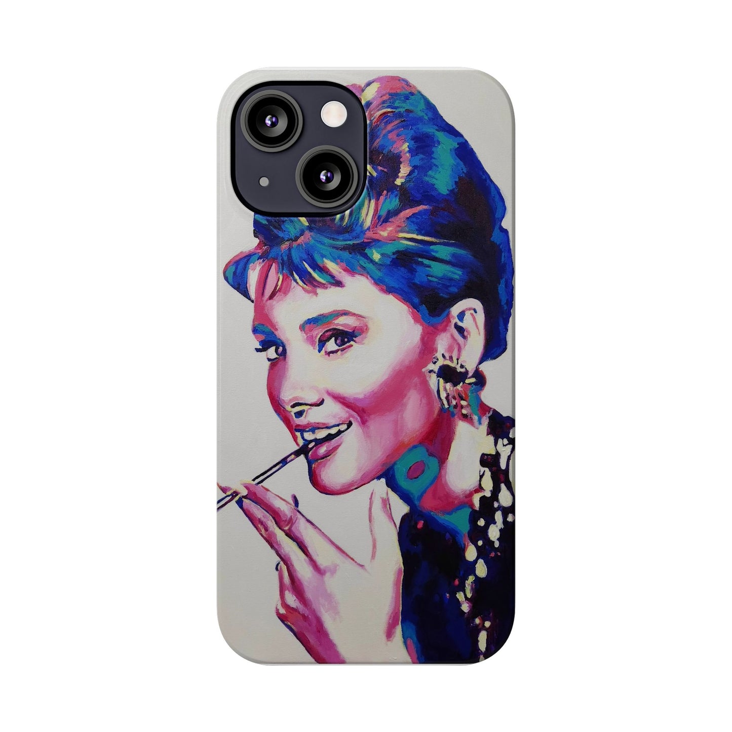 Chic Audrey Hepburn Slim Phone Case - Glamorous Art Design for Fashion Lovers