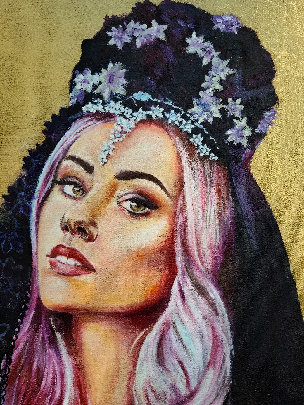 Cuadro original "Corona de flores"
