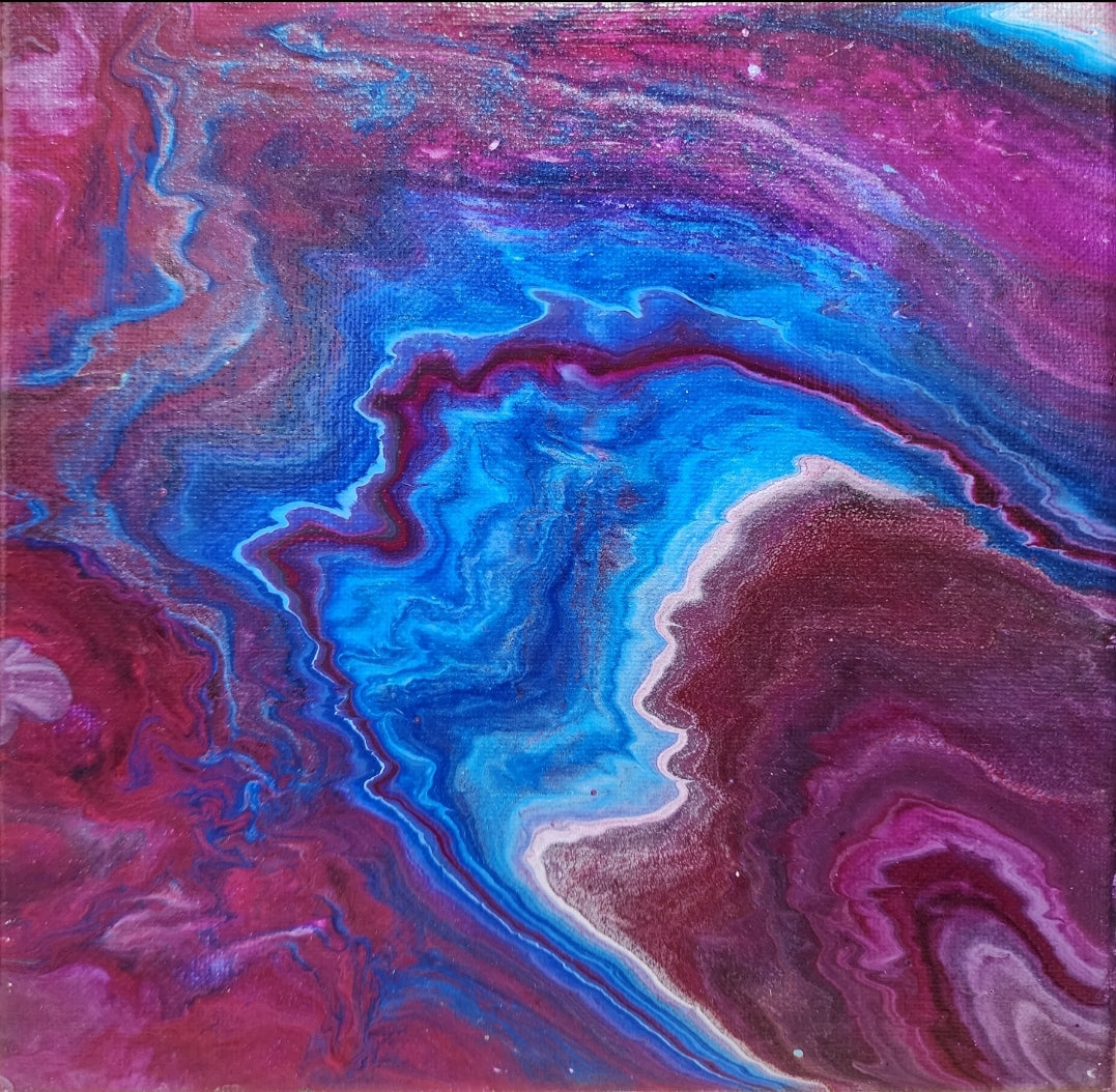 "Blau Lila Perle #1" Original-Gemälde