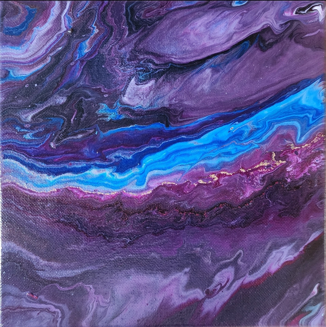 "Blau Lila Perle #2" Original-Gemälde