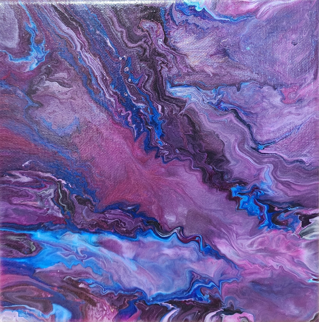 "Blau Lila Perle #4" Original-Gemälde