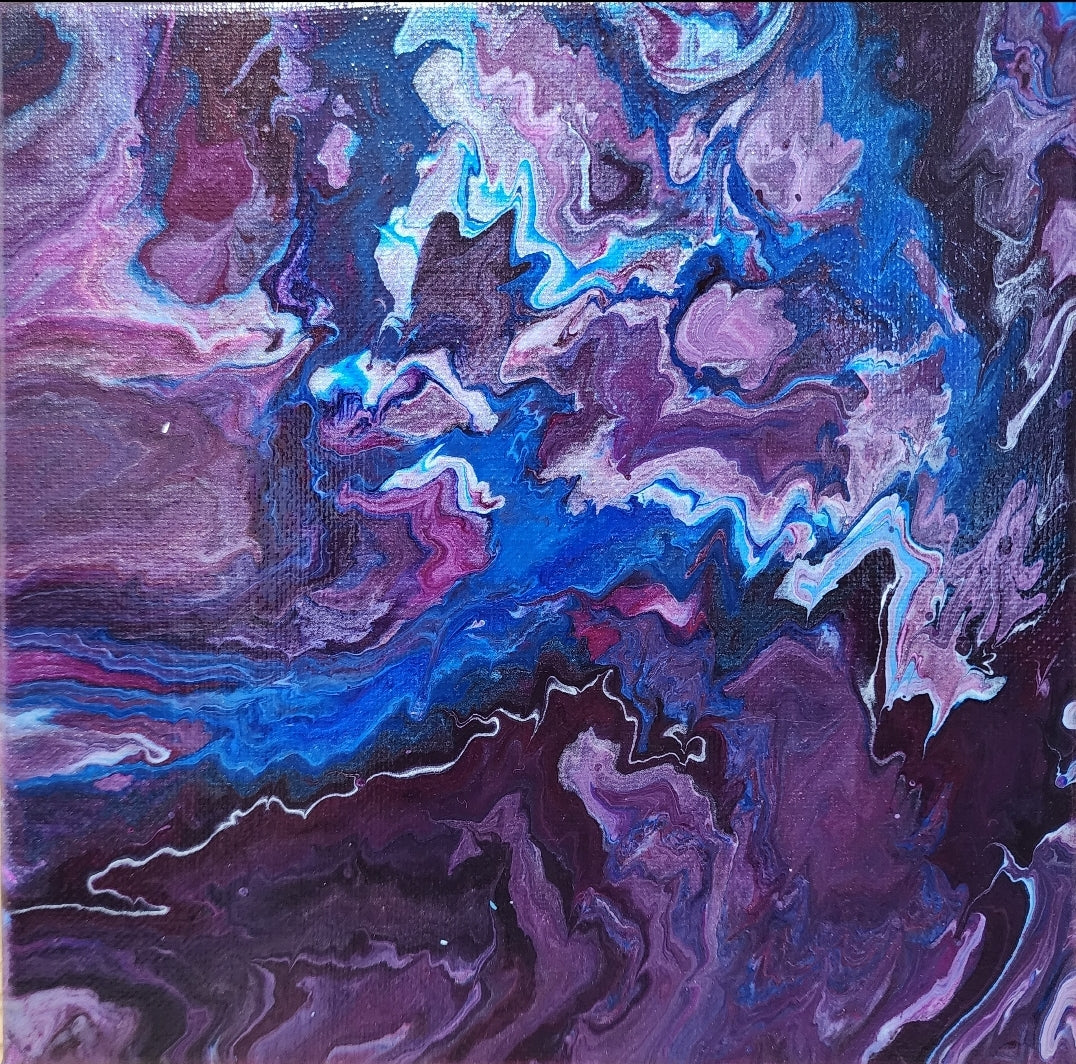 "Blau Lila Perle #3" Original-Gemälde