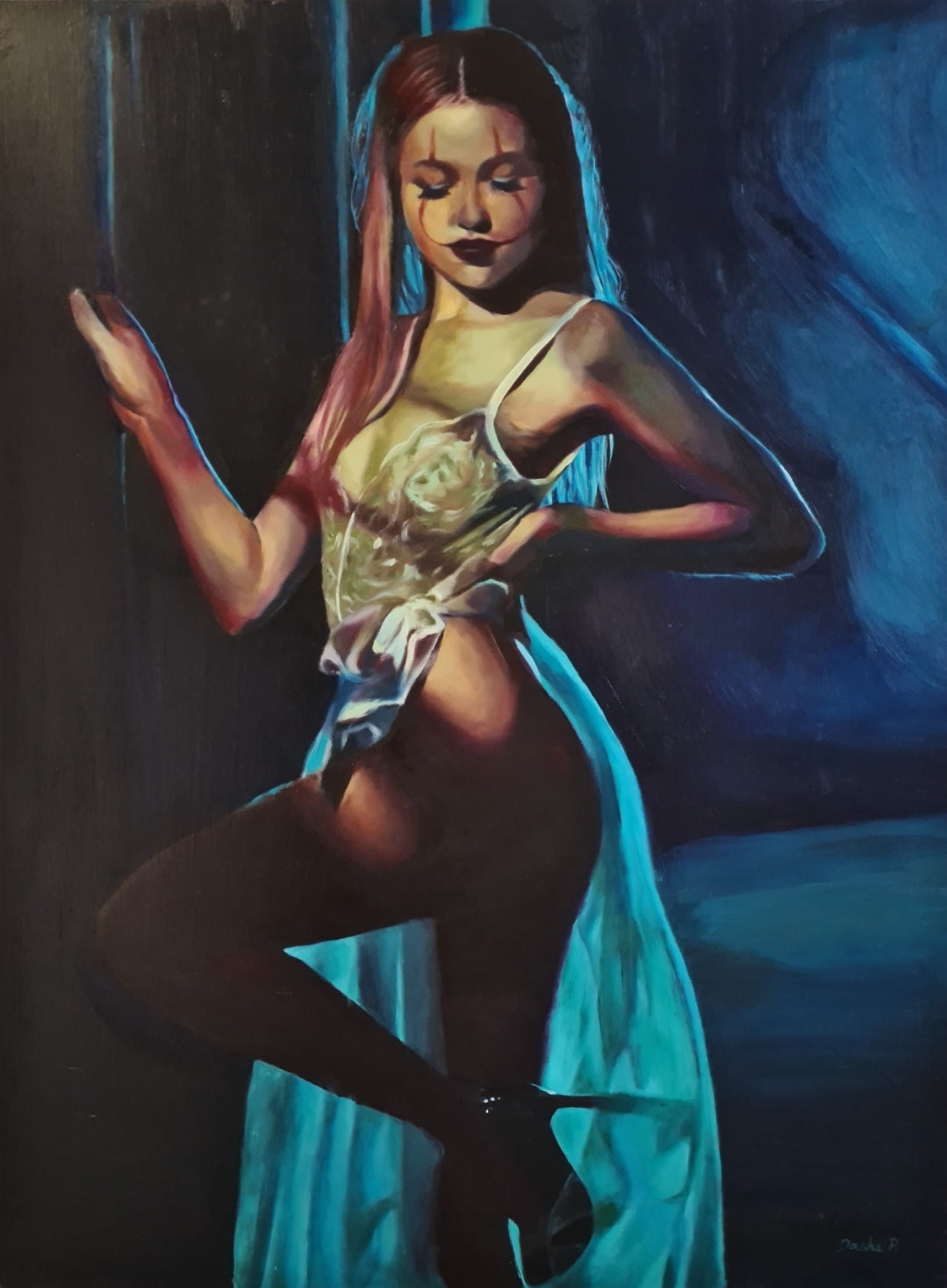 Cuadro original "Chica Payaso"