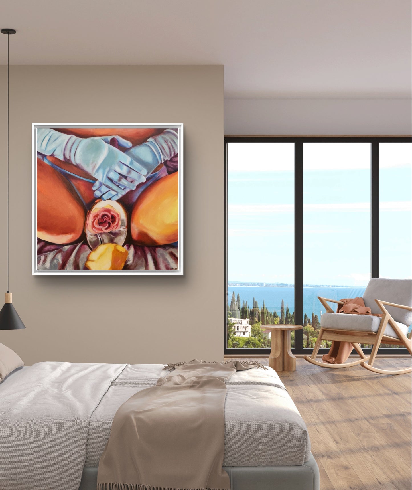 "Spiegelrose" Originalgemälde
