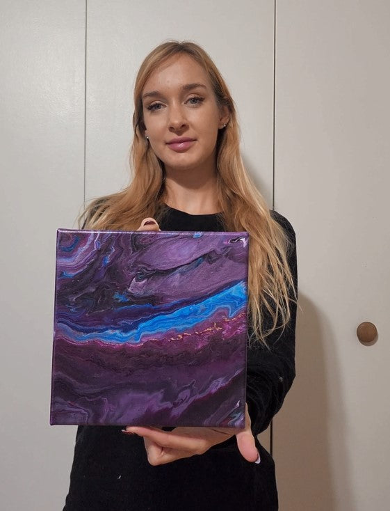 "Blau Lila Perle #2" Original-Gemälde