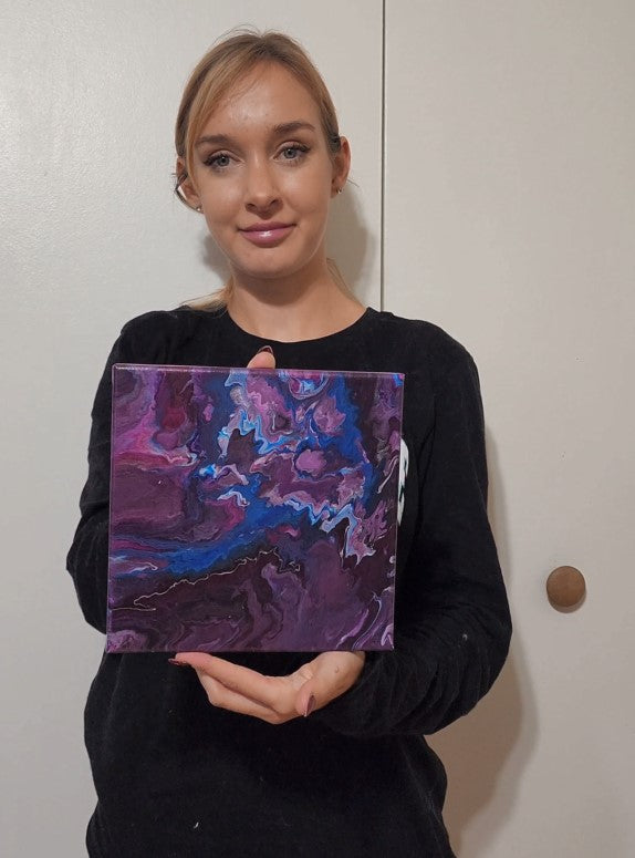 "Blau Lila Perle #3" Original-Gemälde