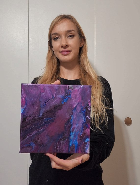 "Blau Lila Perle #4" Original-Gemälde