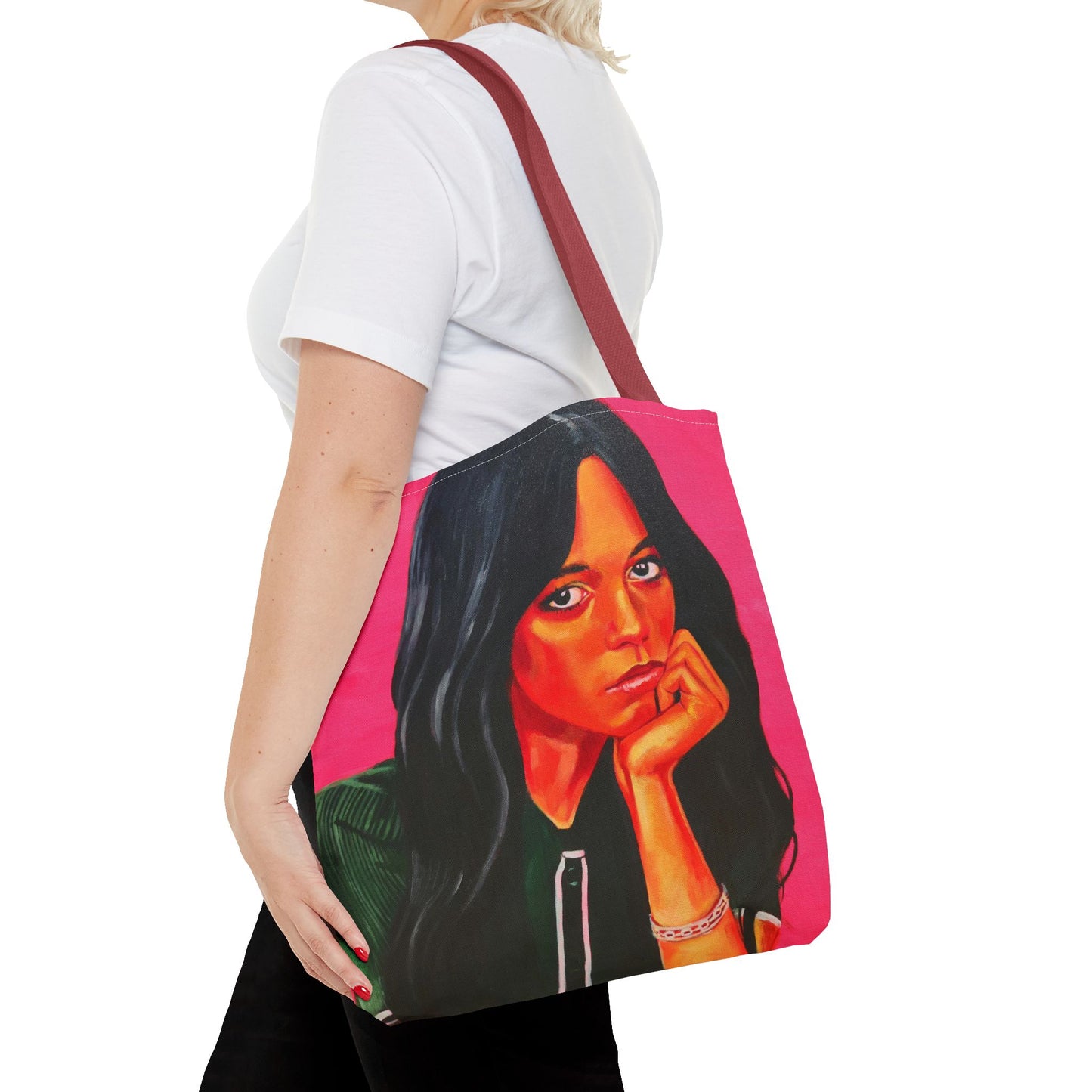 Vibrant "Jenna Ortega from Wednesday" Art Tote Bag - Colorful Design for Everyday Use