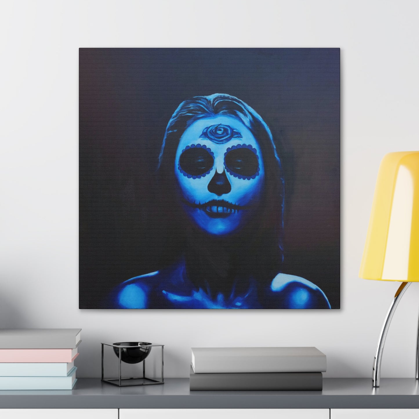 "Blaue Catrina" Leinwanddruck