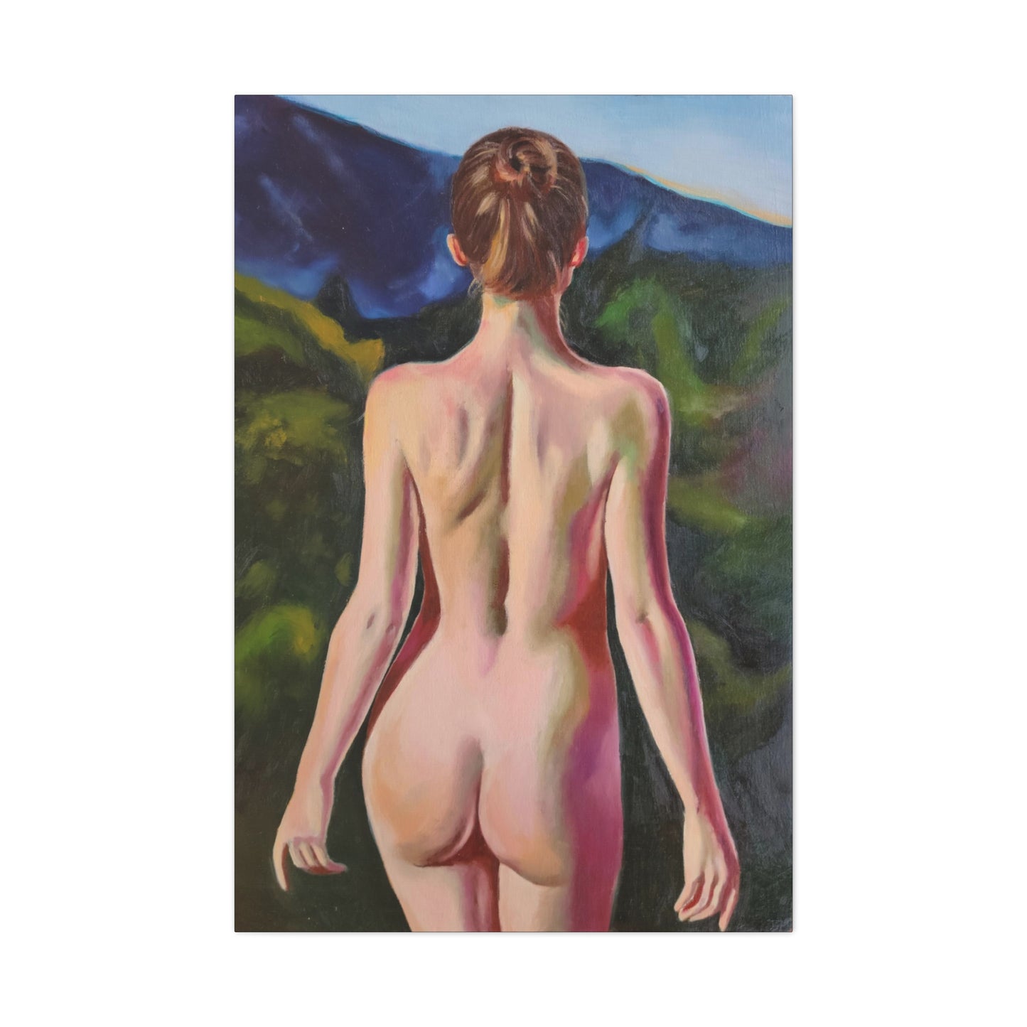 "Nude in Nature" - Stretched Canvas Print Wall Art
