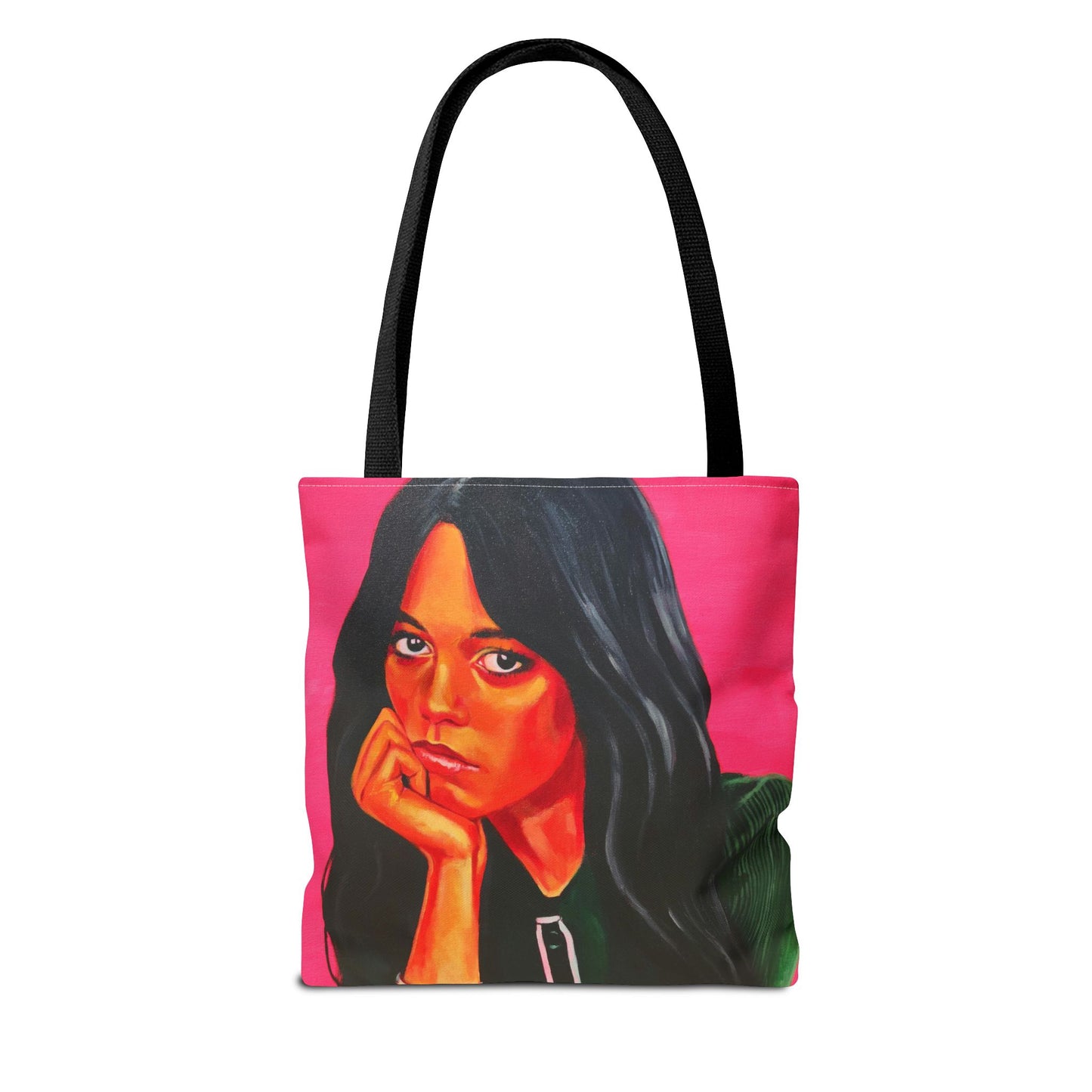 Vibrant "Jenna Ortega from Wednesday" Art Tote Bag - Colorful Design for Everyday Use