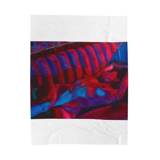 "Unwind" Throw Blanket all-over-print art product featuring artwork by Dasha Prudnikova