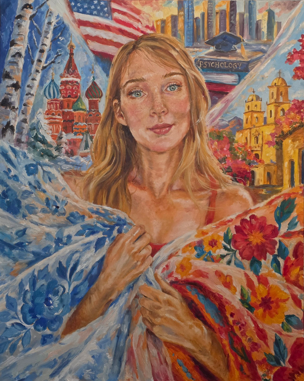 "Three Homes, One Heart" Original Painting