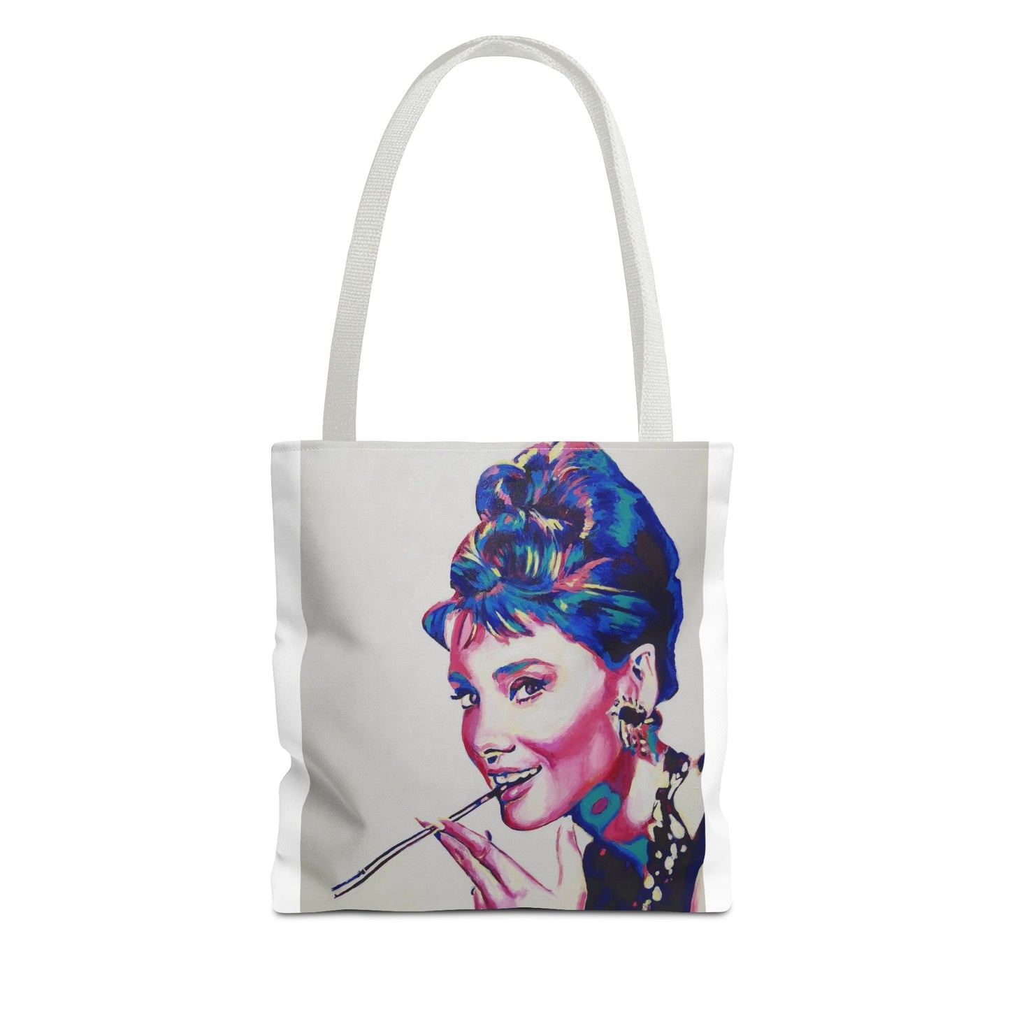 Vibrant Audrey Hepburn Art Tote Bag - Colorful Design for Everyday Use