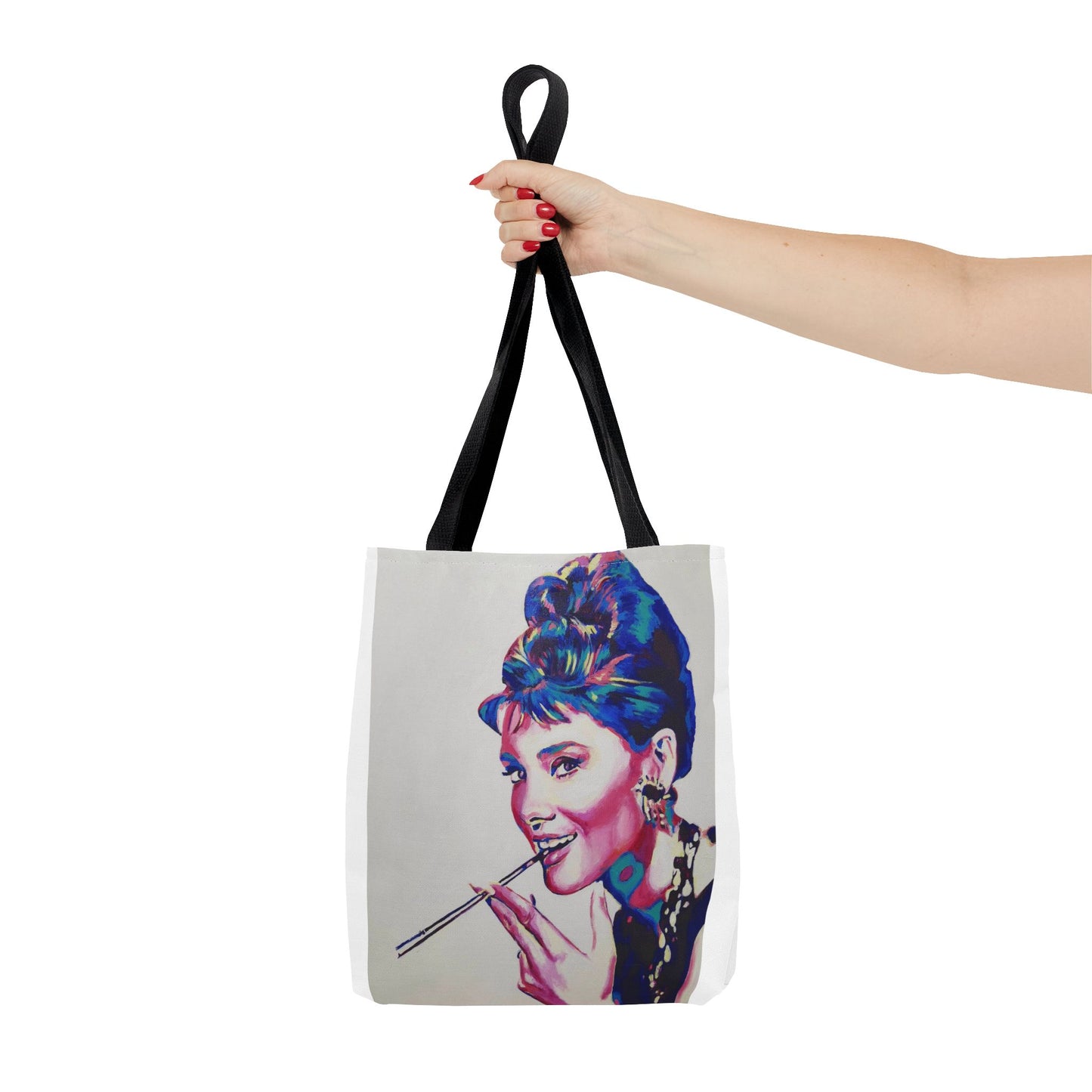 Vibrant Audrey Hepburn Art Tote Bag - Colorful Design for Everyday Use