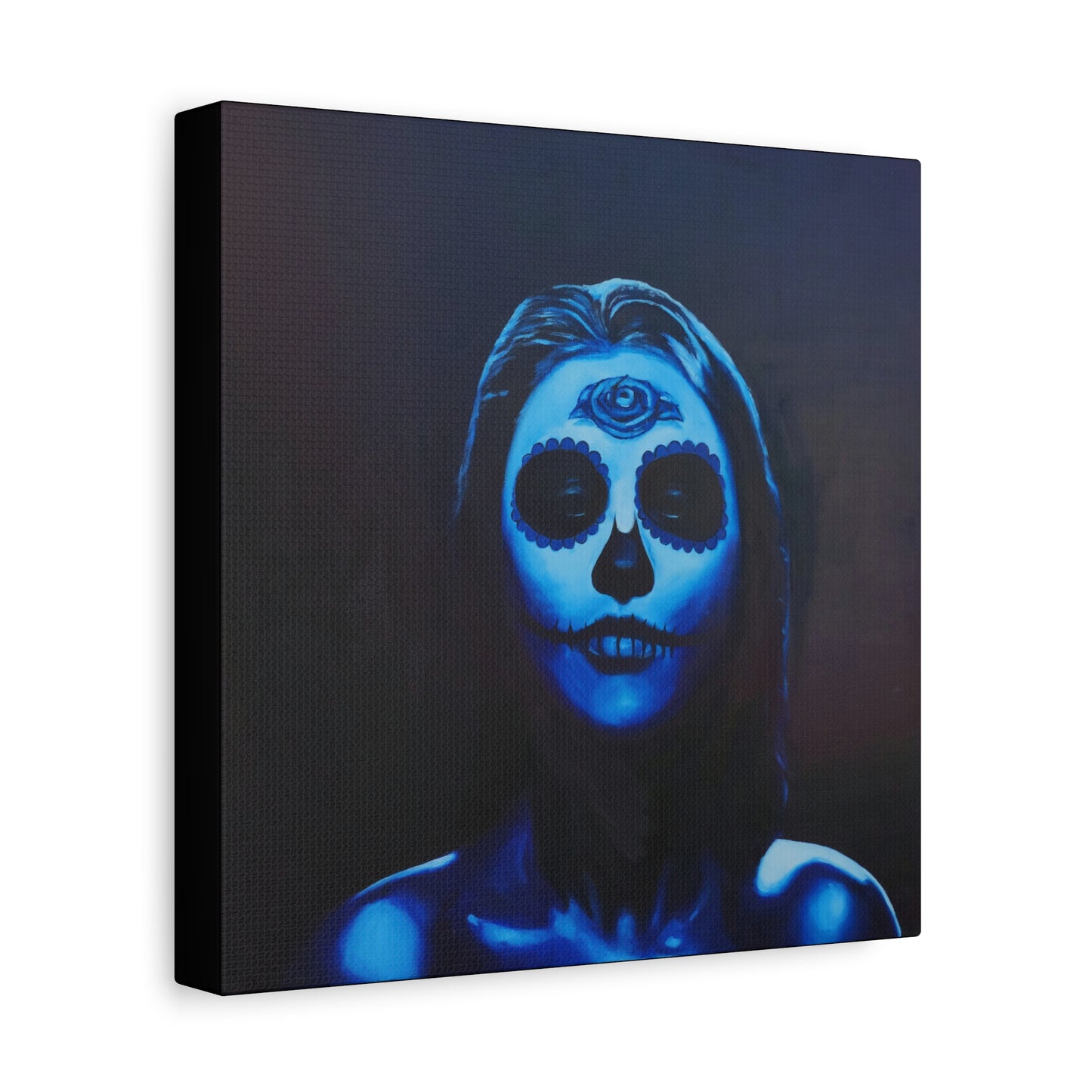 "Blue Catrina" - Stretched Canvas Print Wall Art