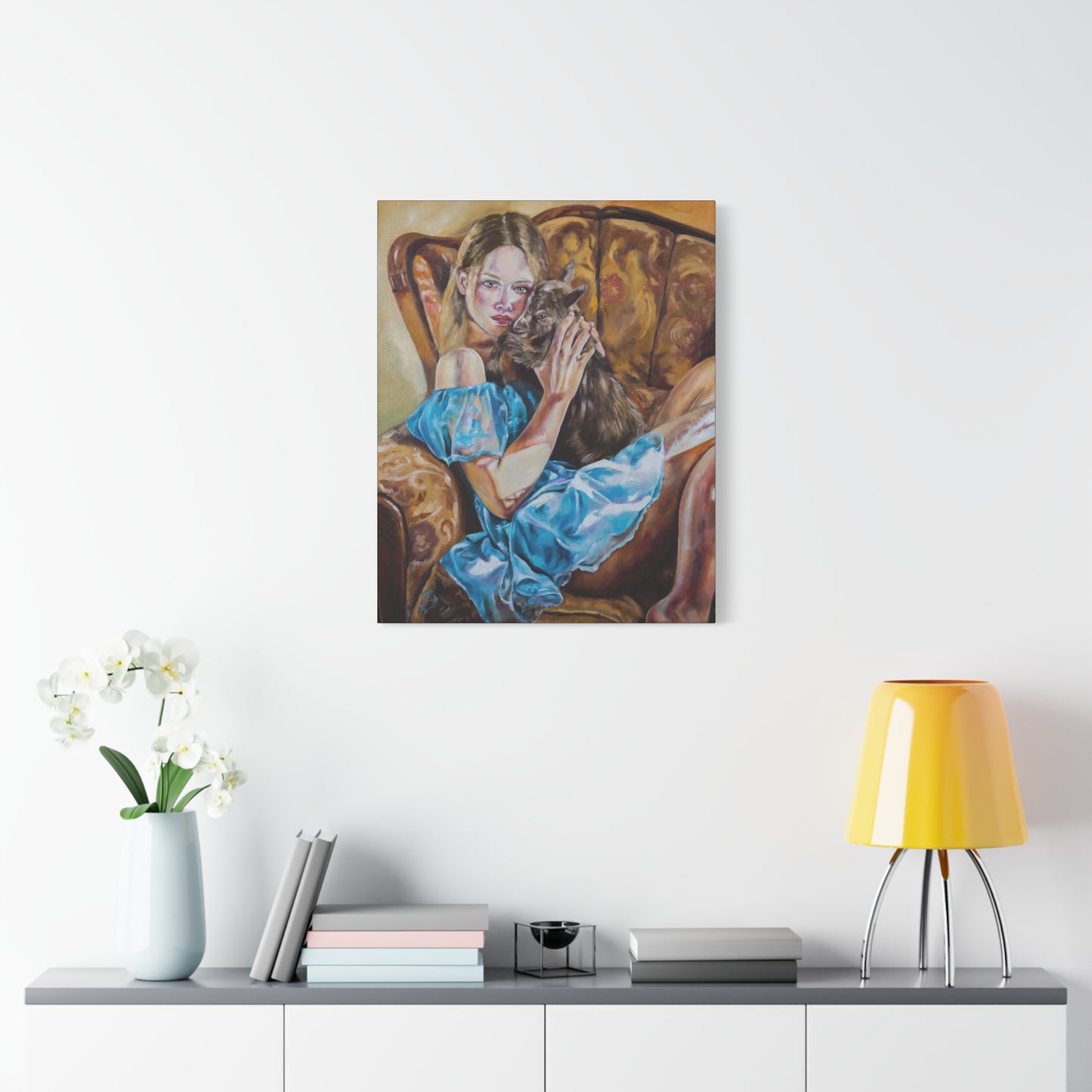 "Girl with a Kid" Canvas Print