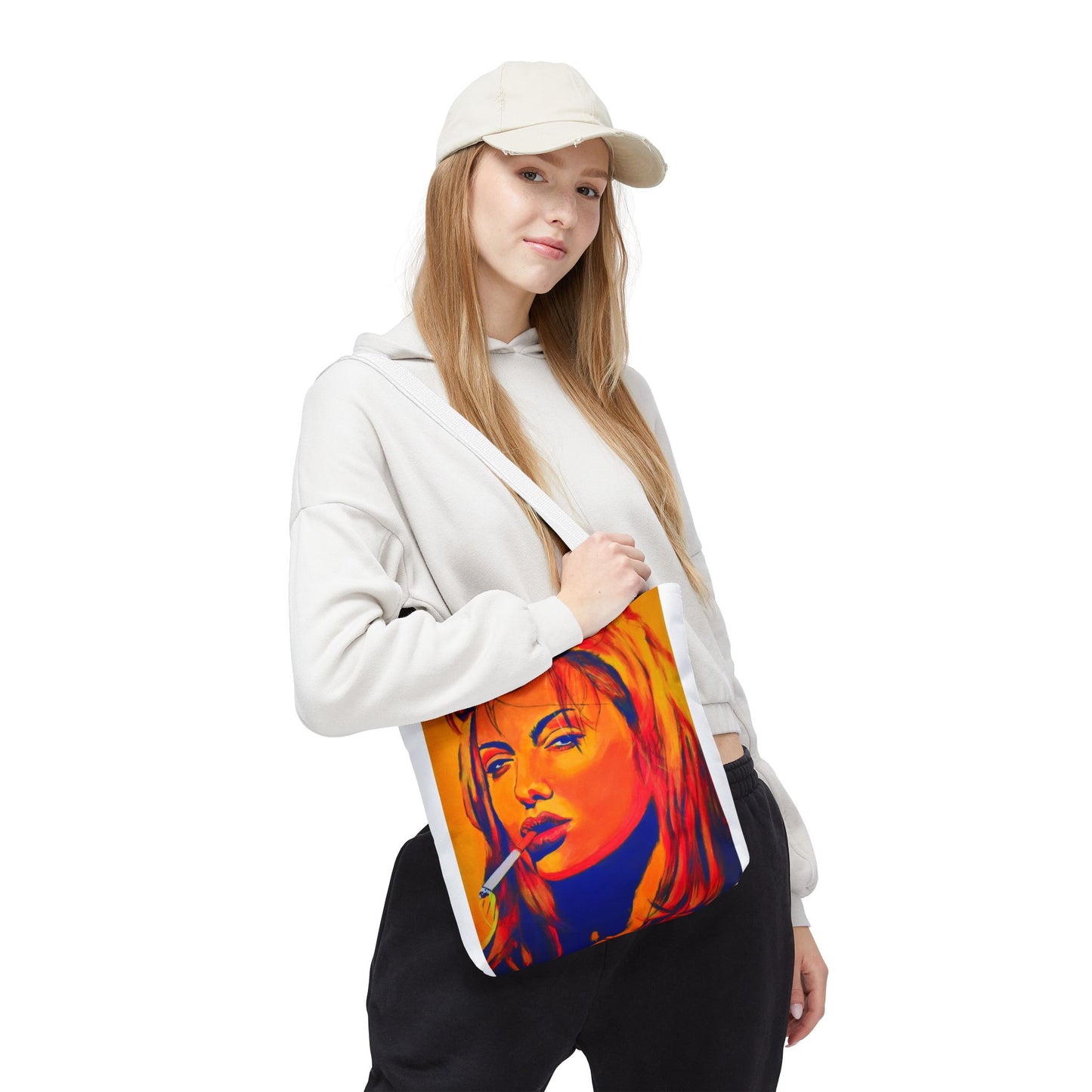 Vibrant "Angelina Jolie from Girl, Interrupted" Art Tote Bag - Colorful Design for Everyday Use