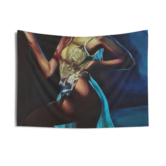 "Clown Girl" Tapestry art home decor featuring artwork by Dasha Prudnikova