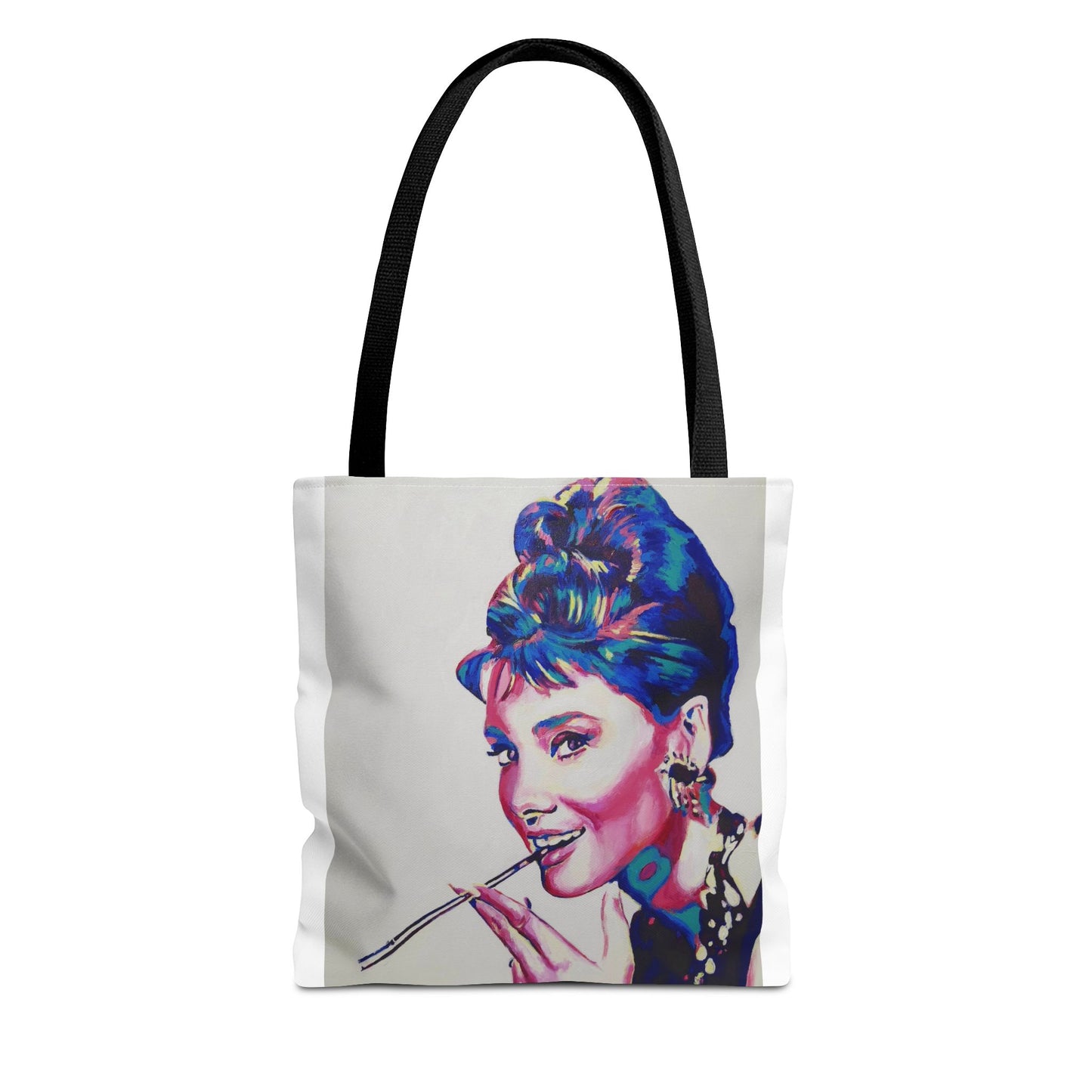 Vibrant Audrey Hepburn Art Tote Bag - Colorful Design for Everyday Use
