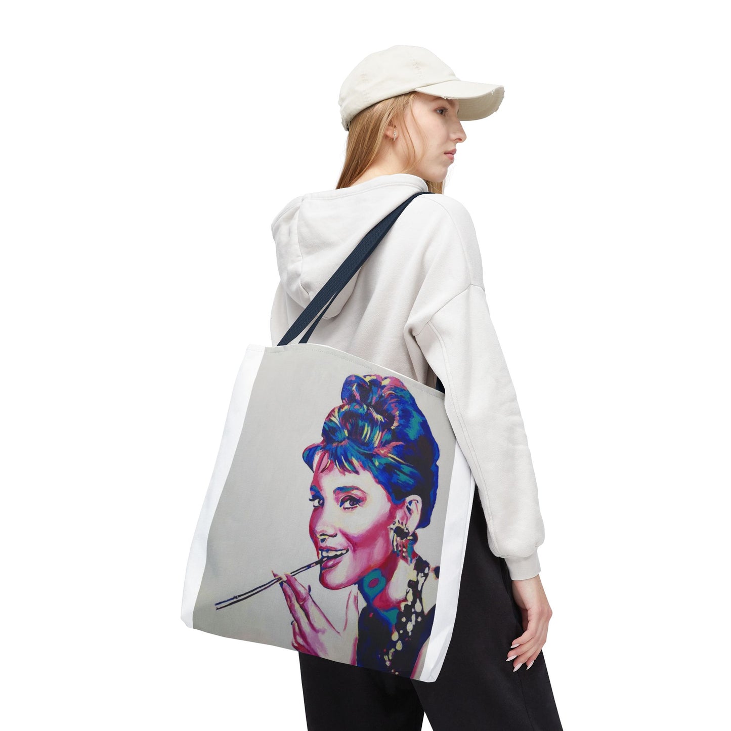 Vibrant Audrey Hepburn Art Tote Bag - Colorful Design for Everyday Use