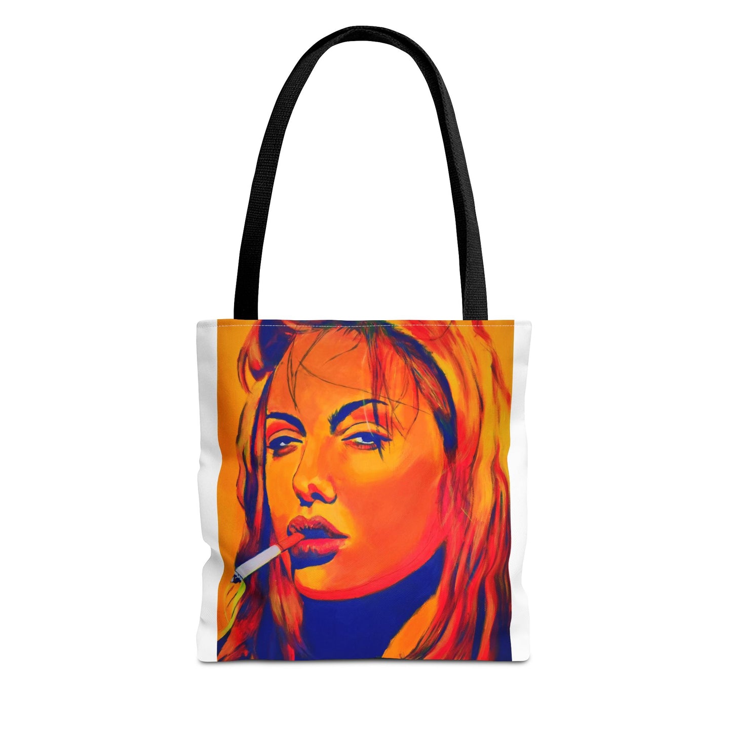 Vibrant "Angelina Jolie from Girl, Interrupted" Art Tote Bag - Colorful Design for Everyday Use
