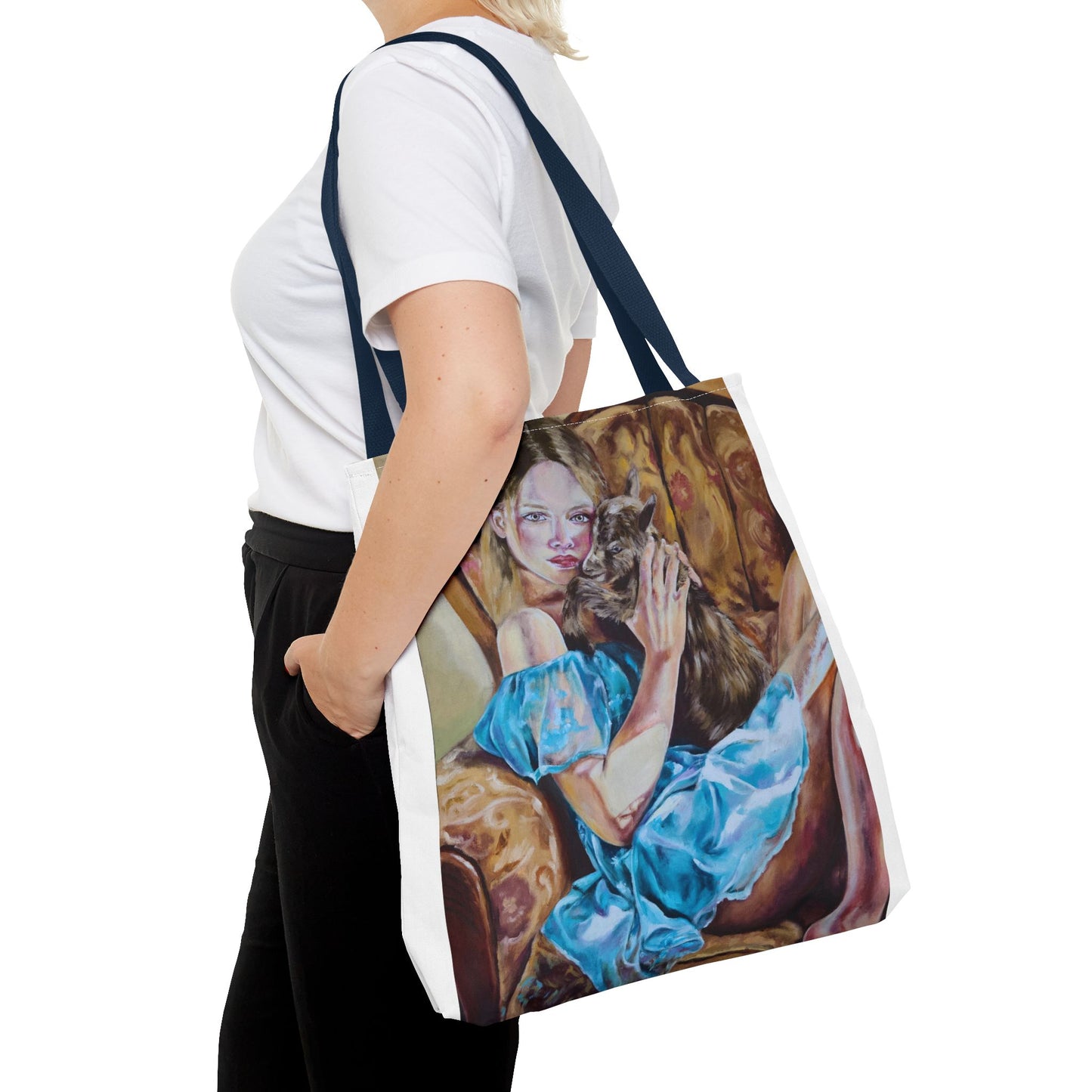 Vibrant "Girl With A Kid" Art Tote Bag - Colorful Design for Everyday Use