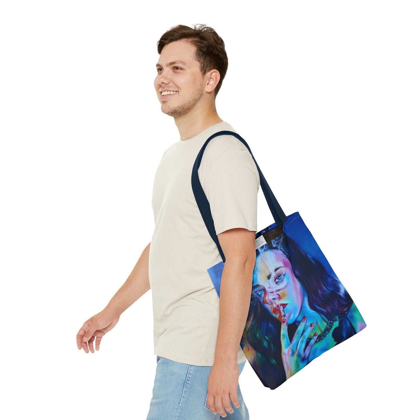 Vibrant "Smoke" Art Tote Bag - Colorful Design for Everyday Use