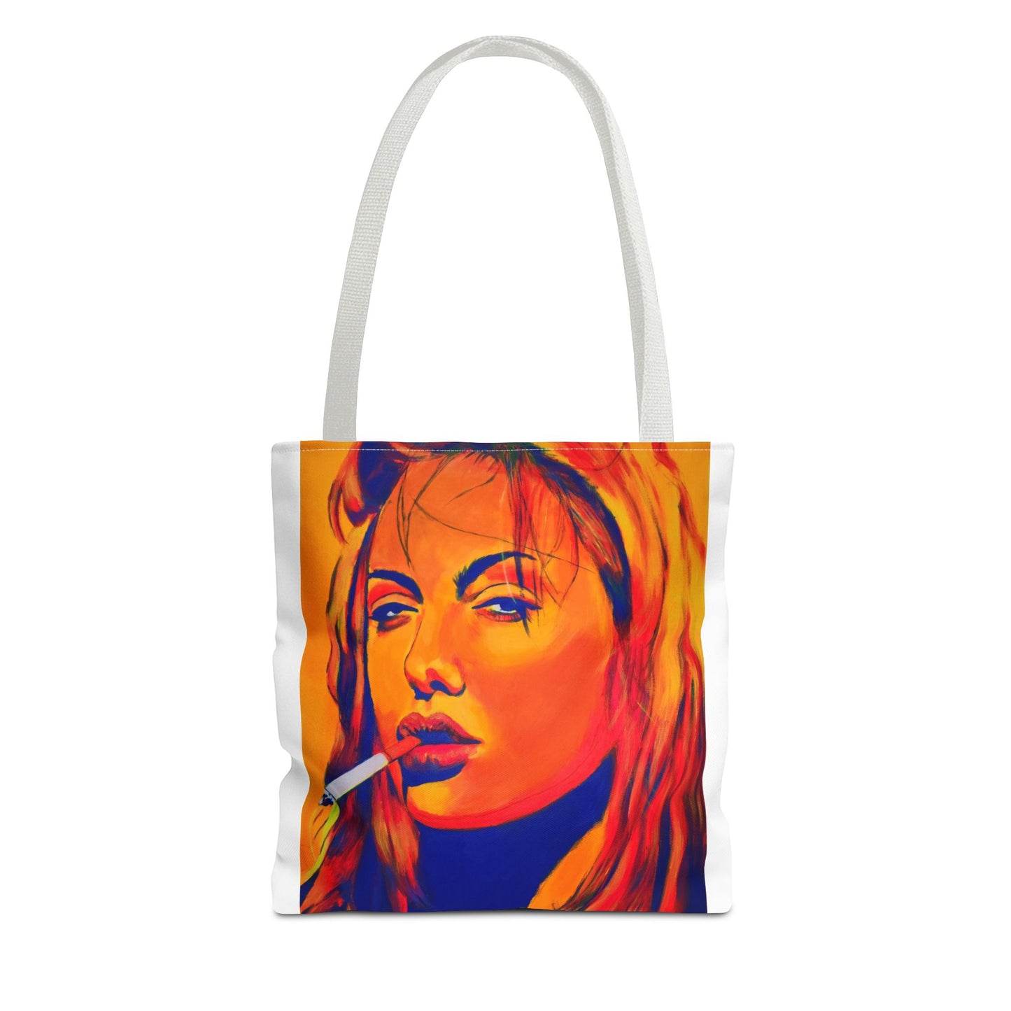 Vibrant "Angelina Jolie from Girl, Interrupted" Art Tote Bag - Colorful Design for Everyday Use